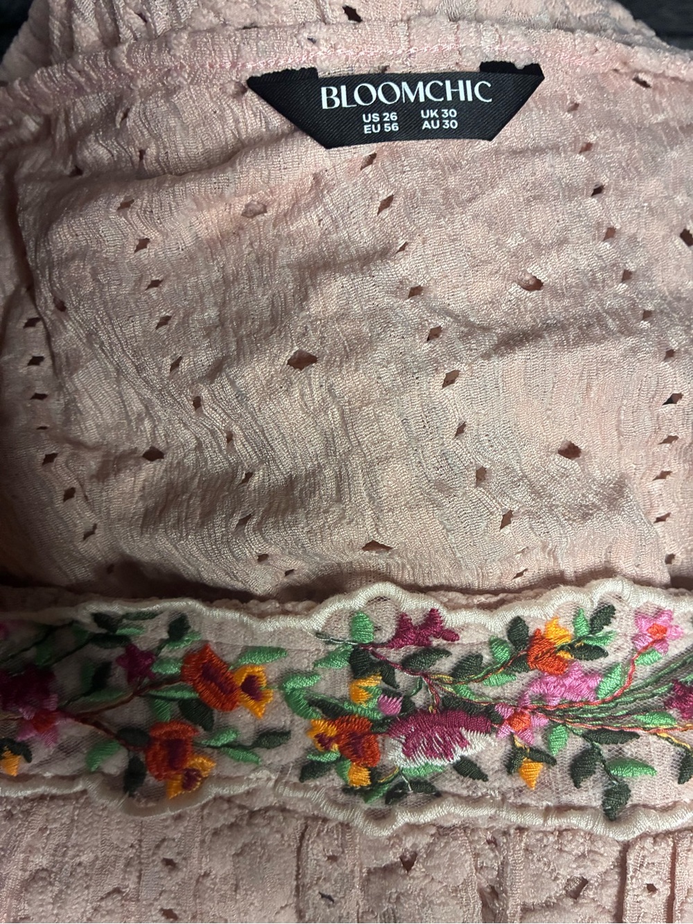 BloomChic Blush Eyelet Square-Neck Embroidered Peasant Top - Picture 9 of 9